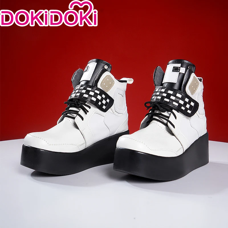 DokiDoki Game Cosplay Black Thick Soles White Shoes