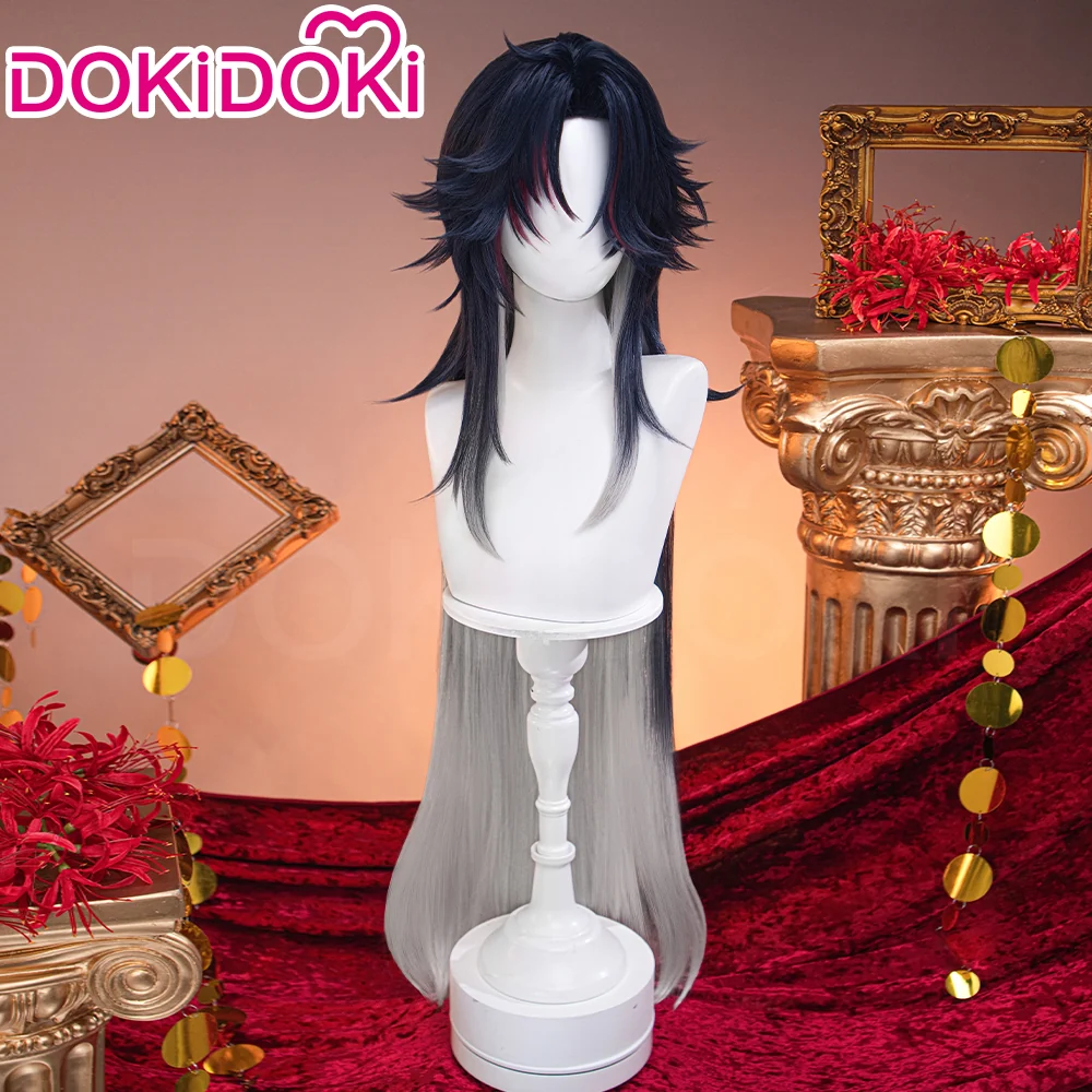 DokiDoki Game Honkai: Star Rail Cosplay Blade / Mortenax Blade Wig Long Straight Dark Blue Red Silver Gradient Hair / Wefts / Earring Blade SP Planarcadia - Image 10