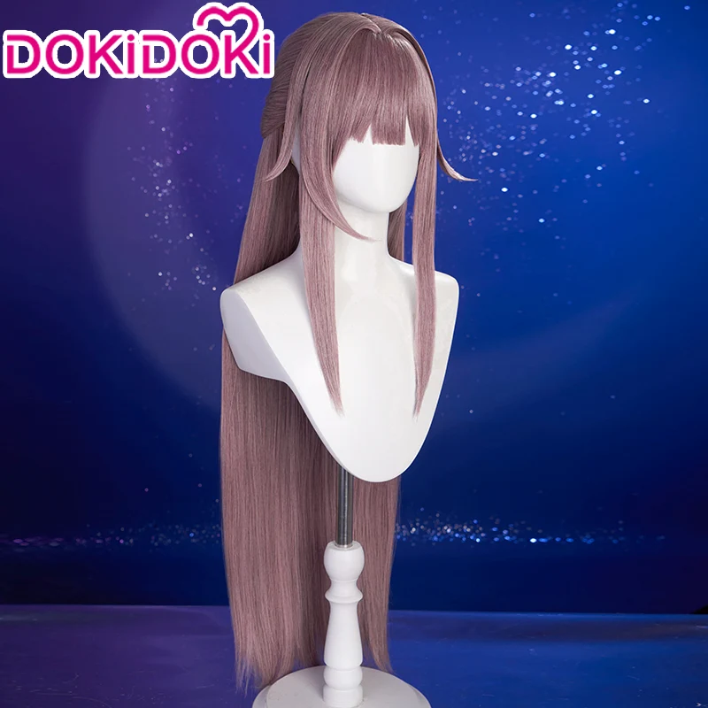 DokiDoki Game Honkai: Star Rail Cosplay Herta Wig Long Straight Purple Pink Hair - Image 3