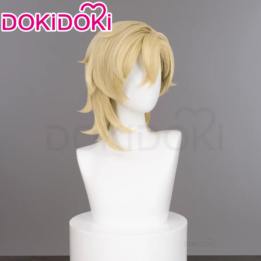 【Ready For Ship】DokiDoki Game Honkai: Star Rail Cosplay Aventurine Wig / Ear Clip / Hat / Bracelet Short Straight Yellow Hair Shajin/ Tattoo Stickers / Glasses Sunglasses / Poker Prop - Image 2