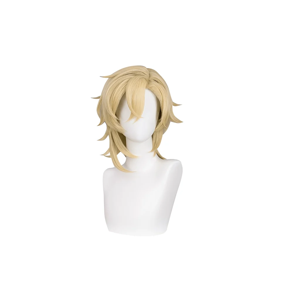 【Ready For Ship】DokiDoki Game Honkai: Star Rail Cosplay Aventurine Wig / Ear Clip / Hat / Bracelet Short Straight Yellow Hair Shajin/ Tattoo Stickers / Glasses Sunglasses / Poker Prop - Image 5