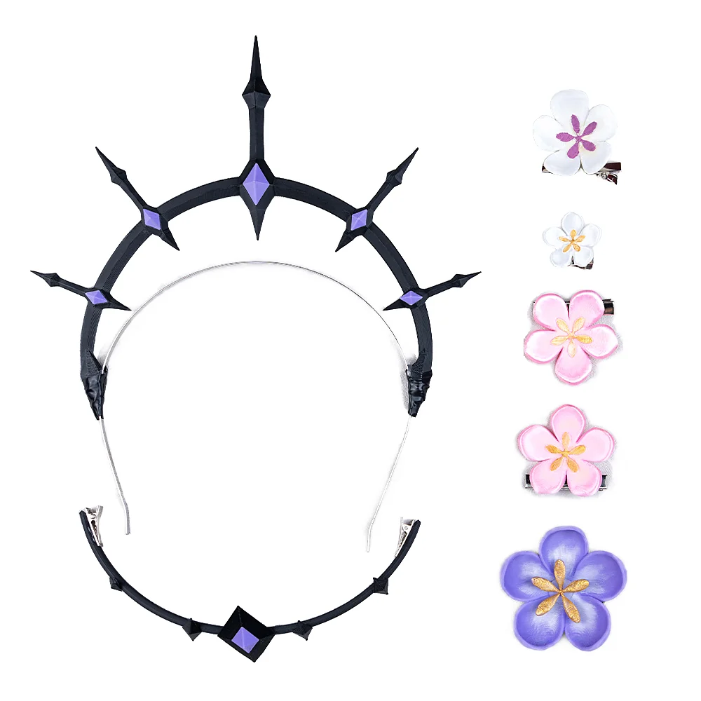 DokiDoki Game Honkai: Star Rail Cosplay Castorice Cosplay Wig / Headwear Ears / Earrings Ear Clips Ear Accessories  Long Straight Purple Hair Twin Ponytails - Image 13