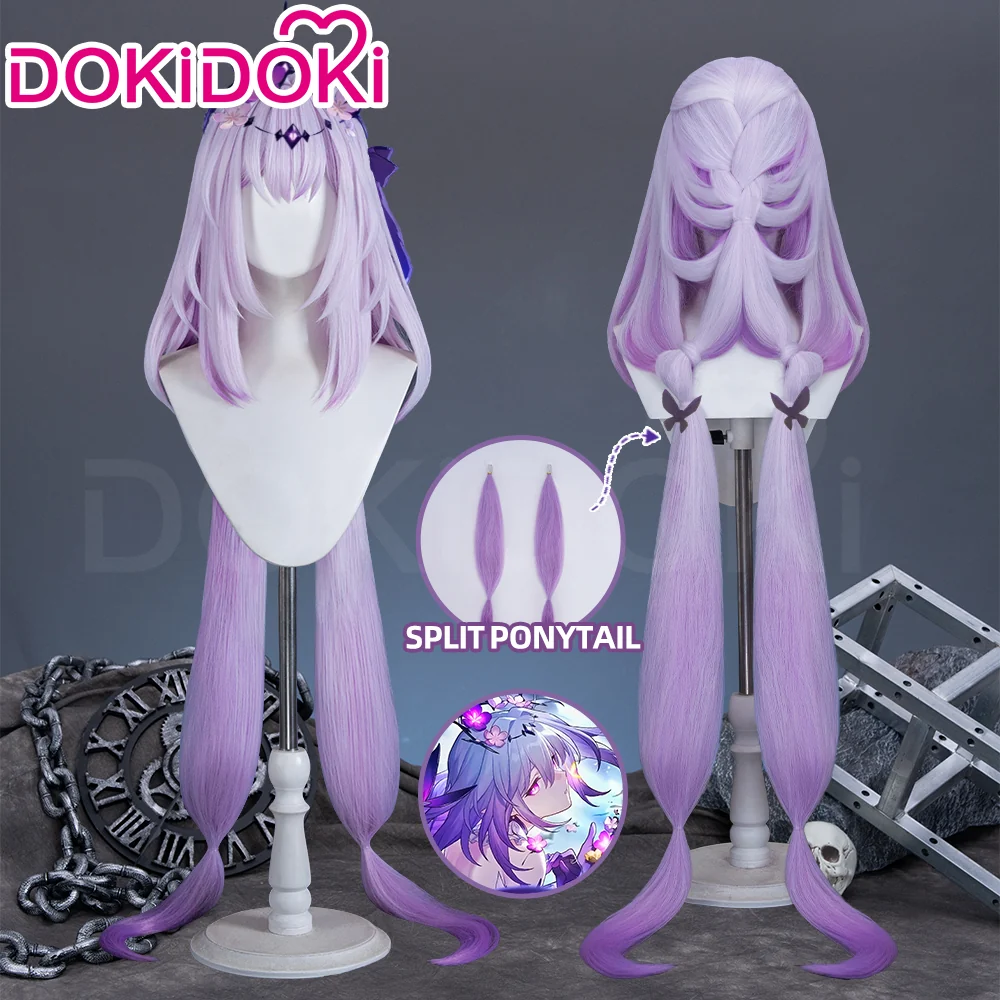 DokiDoki Game Honkai: Star Rail Cosplay Castorice Cosplay Wig / Headwear Ears / Earrings Ear Clips Ear Accessories  Long Straight Purple Hair Twin Ponytails - Image 2
