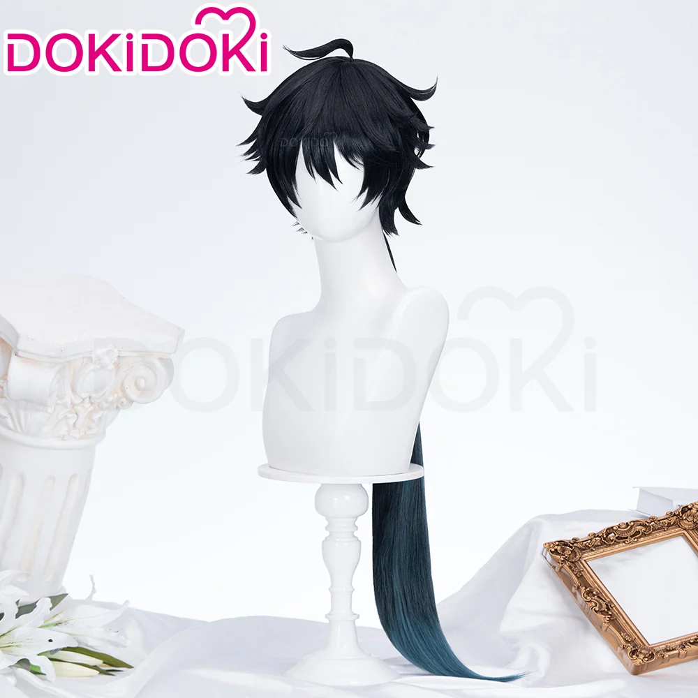 DokiDoki Game Honkai: Star Rail Cosplay Dan Heng Permansor Terrae Wig / Horn / Ear Clip Danheng Long Black Hair Accessory - Image 3