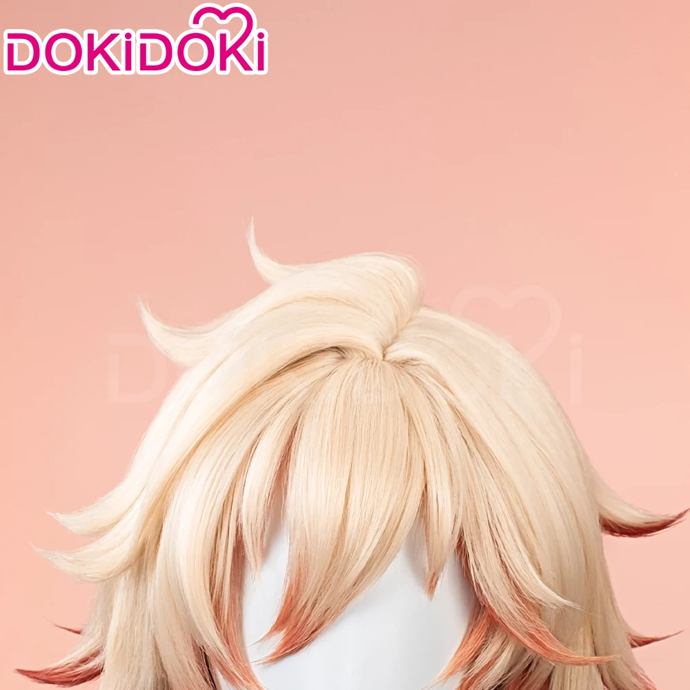 【Ready For Ship】DokiDoki Game Honkai: Star Rail Cosplay Mydei Wig / Tattoo Long Curly Golden Orange Gradient Hair - Image 5