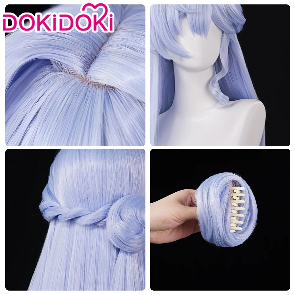 DokiDoki Game Honkai: Star Rail Cosplay Robin Wig Long Curly Purple Hair - Image 6