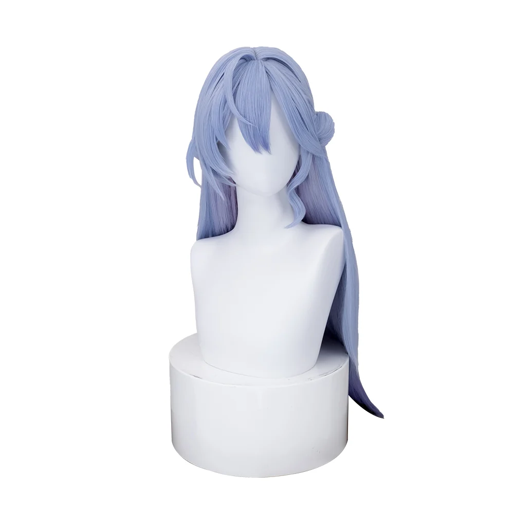 【Ready For Ship】DokiDoki Game Honkai: Star Rail Cosplay Robin Wig Long Curly Blue Gradient Hair / Earring / Ear Feather Hair Clips/ Wreath Headpiece - Image 5