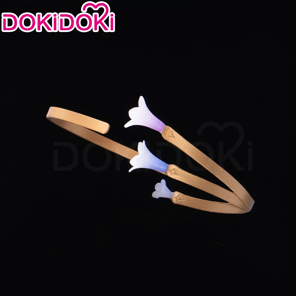 【Ready For Ship】DokiDoki Game Honkai: Star Rail Cosplay Robin Wig Long Curly Blue Gradient Hair / Earring / Ear Feather Hair Clips/ Wreath Headpiece - Image 8