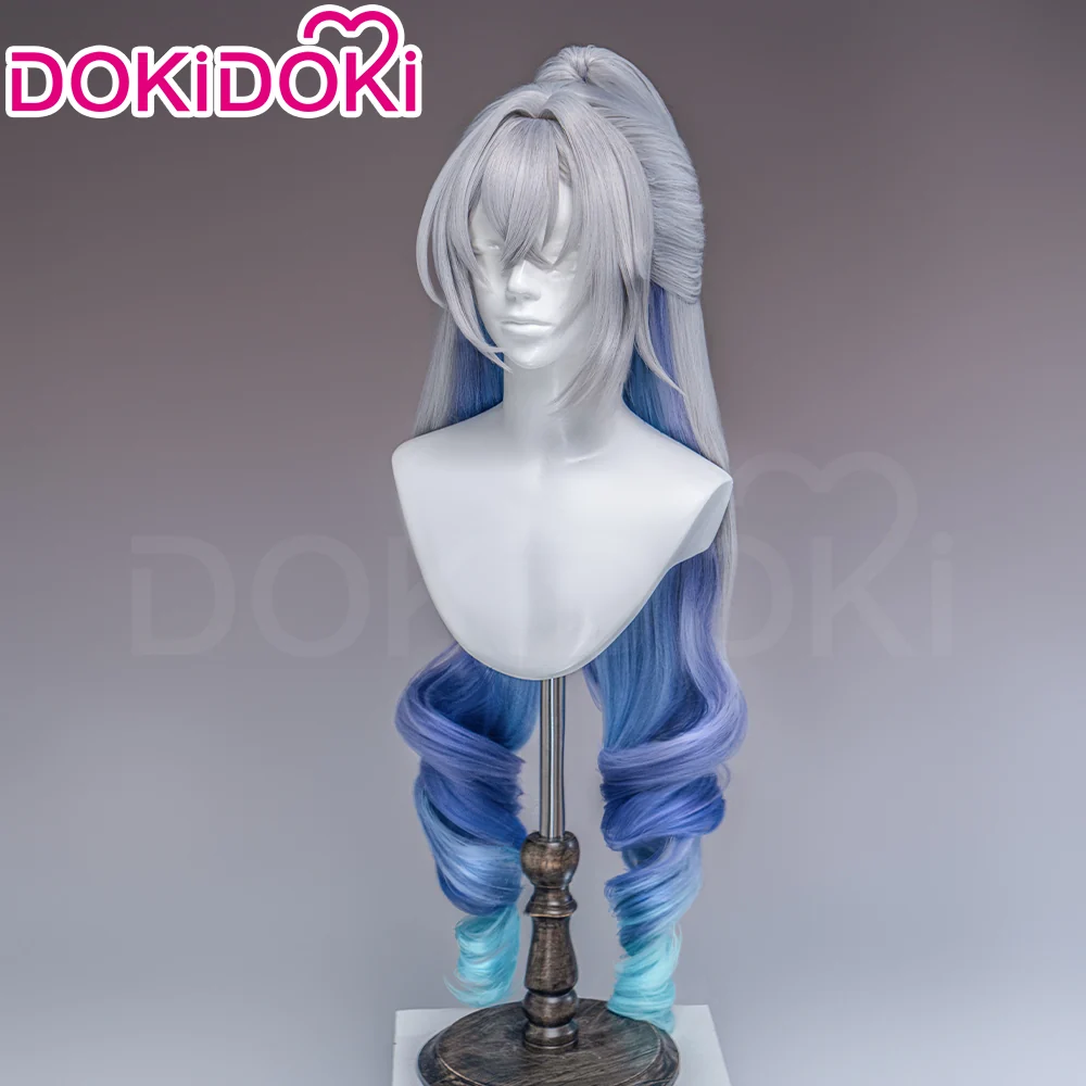【Ready For Ship】DokiDoki Game Honkai: Star Rail Cosplay Silver Wolf / Silver Wolf LV.999 SP Wig Sliver Blue Gradient Pony Tail / Glasses / Ear Clip - Image 8