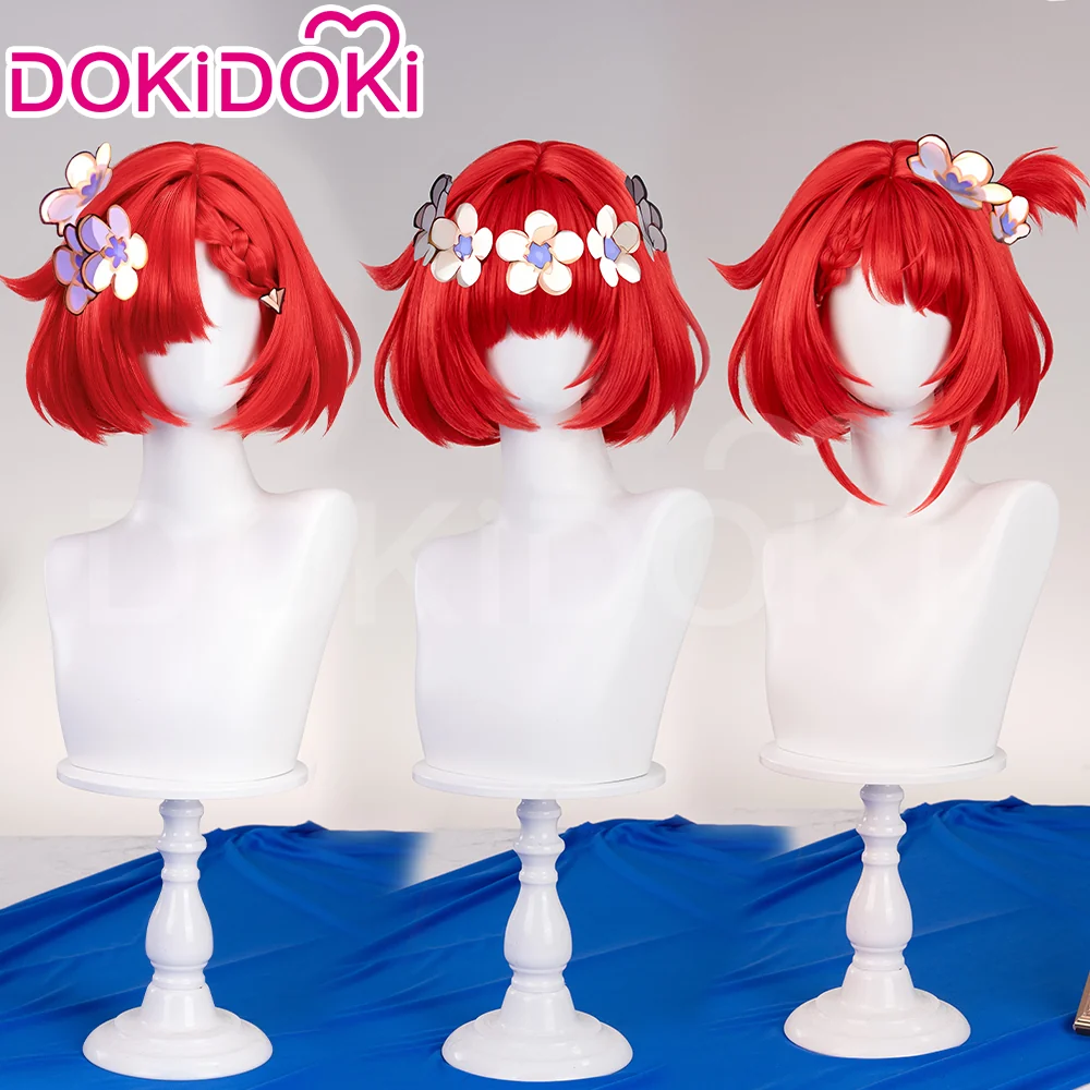DokiDoki Game Honkai: Star Rail Cosplay Tribios Cosplay Wig Short Red Straight Wig - Image 2