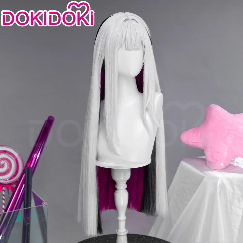 DokiDoki Game Honkai: Star Rail Cosplay Nihilux Wig Long Straight White Black Purple Hair Braids Planarcadia - Image 3