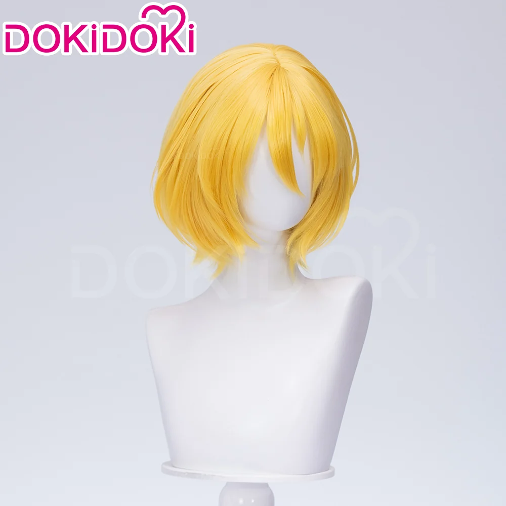 【Ready For Ship】DokiDoki Game Cosplay Men Wig Short Straight Yellow Hair - Image 3