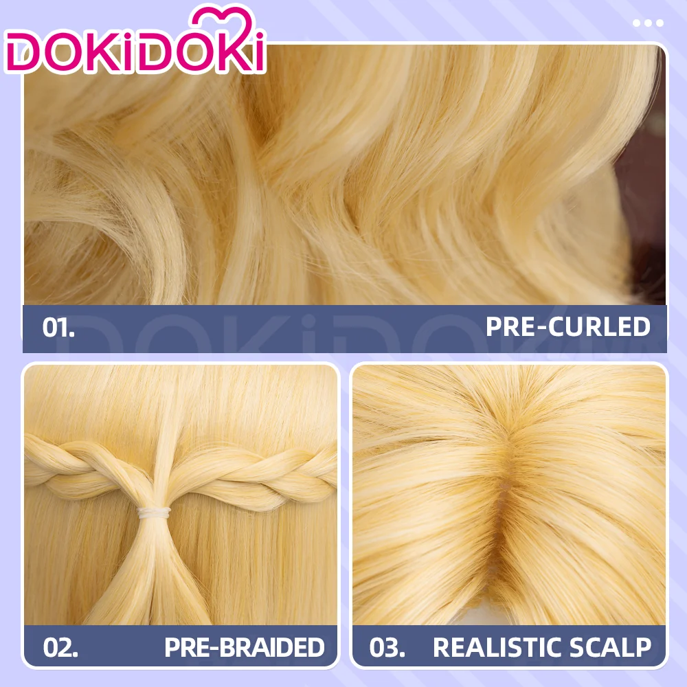 【Ready For Ship】Dokidoki Game Lord of the Mysteries Cosplay Audrey Hall Wig Long Curly Yellow Wig - Image 10