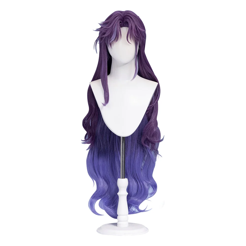 【Ready For Ship】DokiDoki Game Love And Deepspace Cosplay Rafayel Lemuria Sea God Wig / Tattoo  Long Curly Purple Hair Submerged Eclipse - Image 5