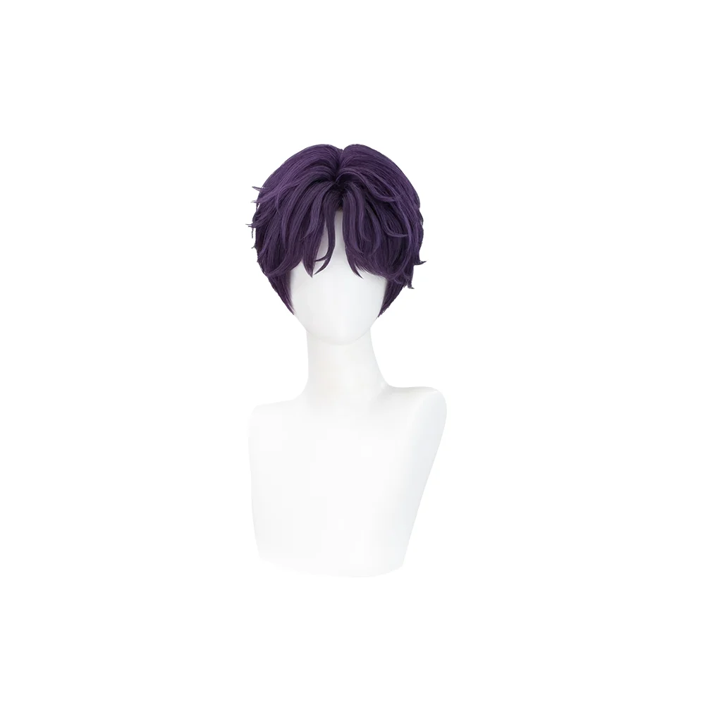 【Partially Ready For Ship】DokiDoki Game Love and Deepspace Cosplay Rafayel Wig / Ear Clip /  Necklace  Short Purple Hair Mullet Tidal Surge - Image 12
