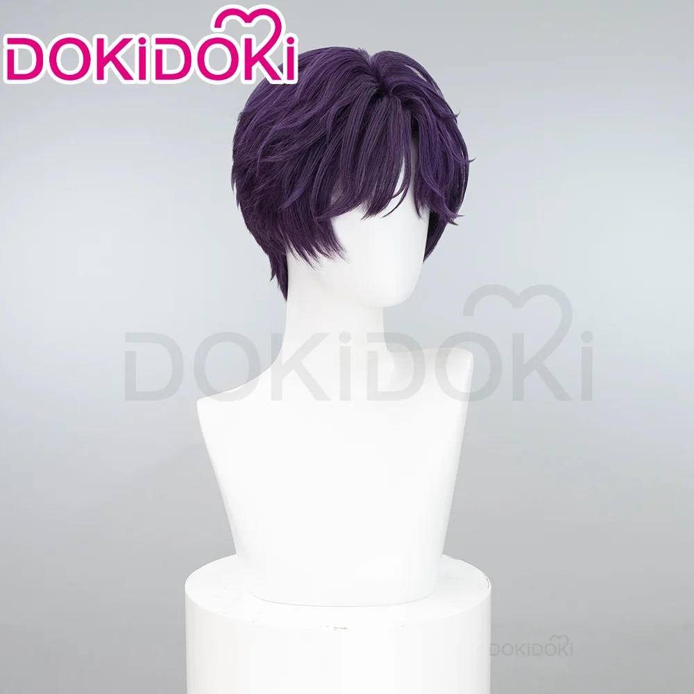 【Partially Ready For Ship】DokiDoki Game Love and Deepspace Cosplay Rafayel Wig / Ear Clip /  Necklace  Short Purple Hair Mullet Tidal Surge - Image 7