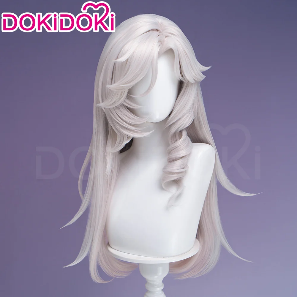 DokiDoki Game Neverness to Everness Cosplay Jiuyuan Wig Long Curly White Hair Pre Curled Jiu Yuan NTE - Image 4