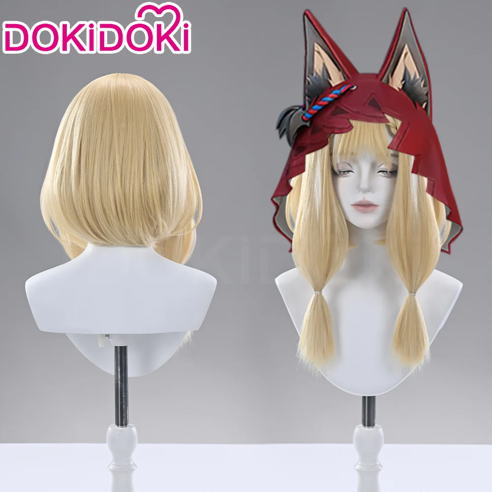 DokiDoki Game Arknights: Endfield Cosplay Rossi Wig Short Straight Golden White Highlight Hair Pre Braided