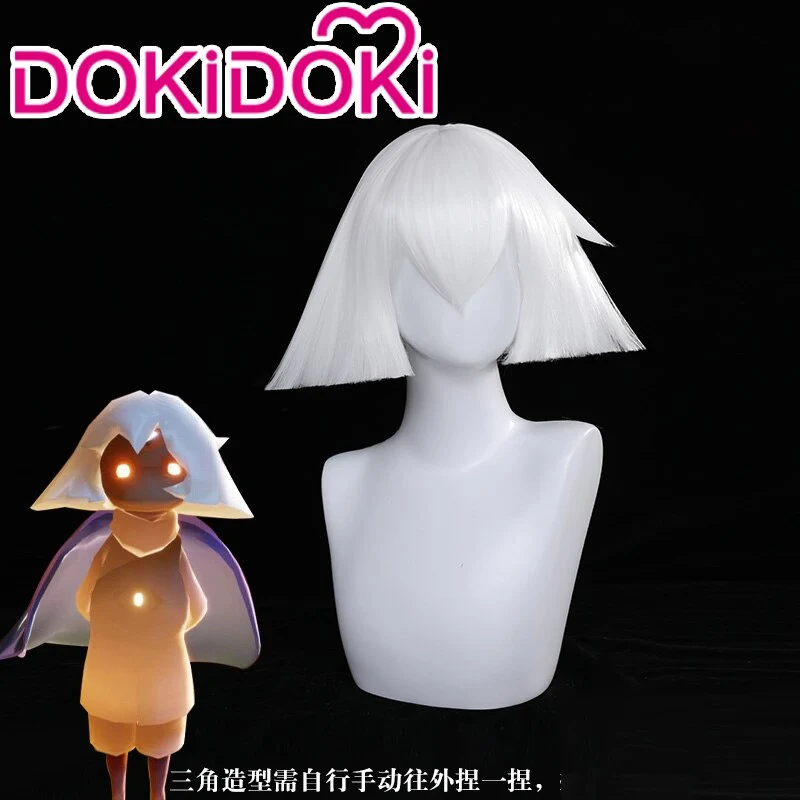 DokiDoki Game Sky Children of Light Cosplay Season of Rhythm Mushroom Head Wig White Short Wig