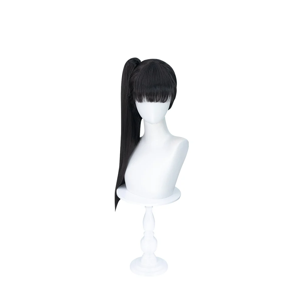 【Ready For Ship】DokiDoki Game Stellar Blade Cosplay Eve Wig Long Straight Black Ponytail Hair Hayato Suo - Image 5