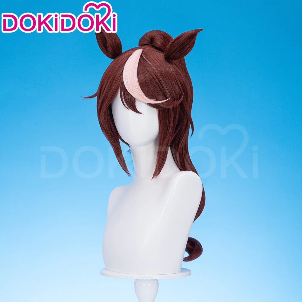 【Ready For Ship】DokiDoki Game Cosplay  Wig Long Curly Brown Hair Ponytail - Image 3