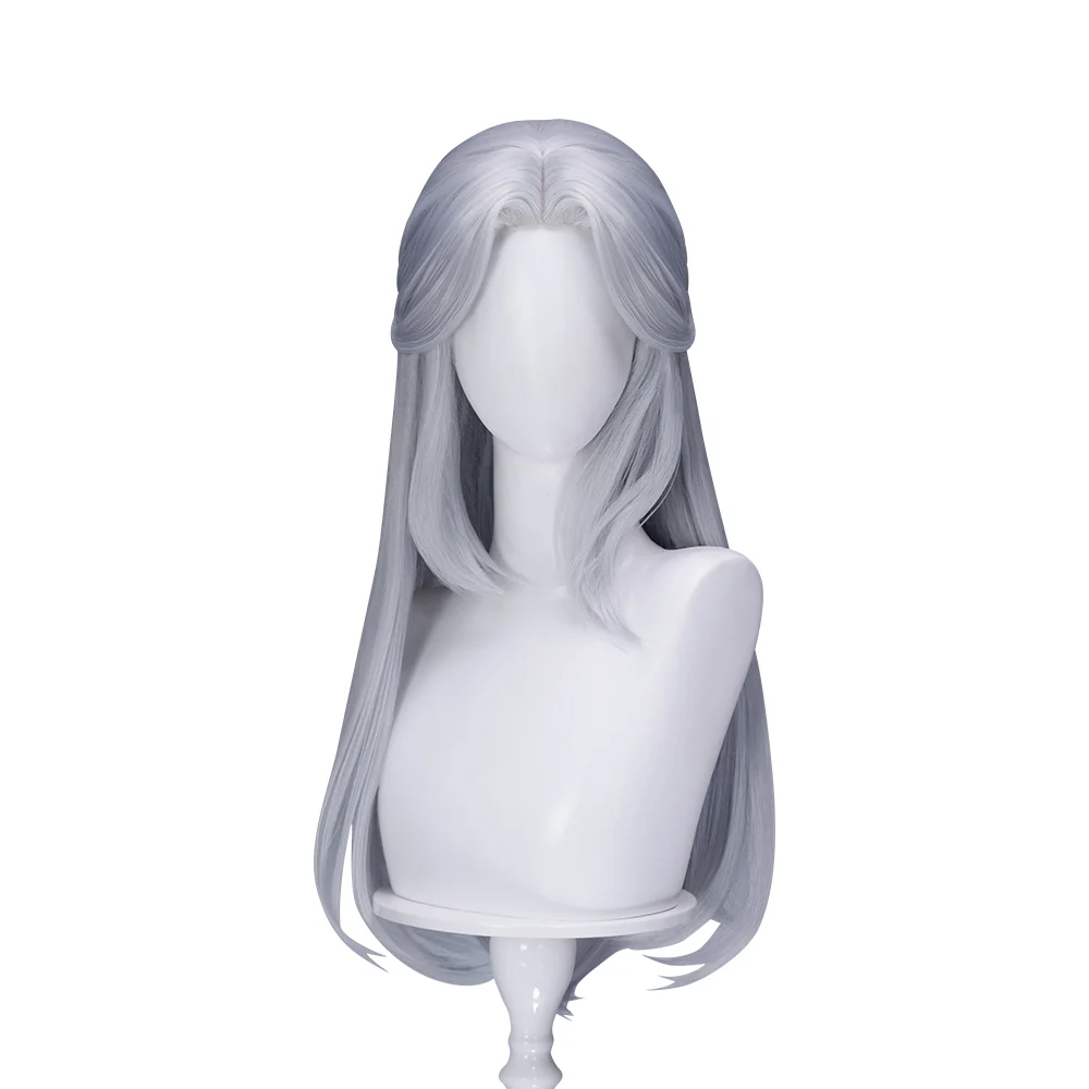 【Ready For Ship】DokiDoki Game Women Wig Long Straight Silver Hair - Image 5