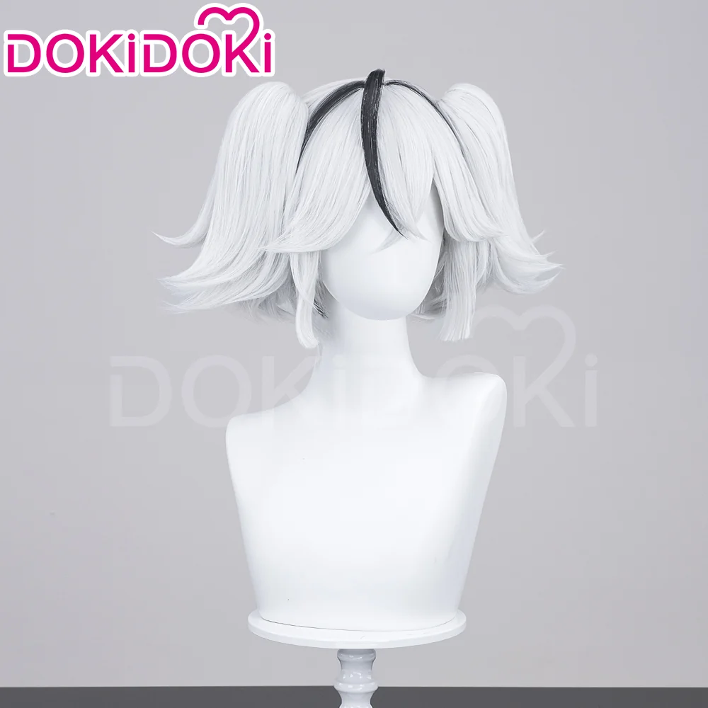 【Ready For Ship】DokiDoki Game Wuthering Waves Cosplay Camellya Wig / Ear Clips Short Straight White Black Hair - Image 3
