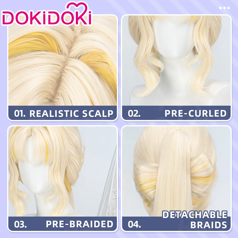 DokiDoki Game Wuthering Waves Cosplay Suisui SP Wig Long Curly Blonde Gradient Hair Sui Sui SP - Image 4