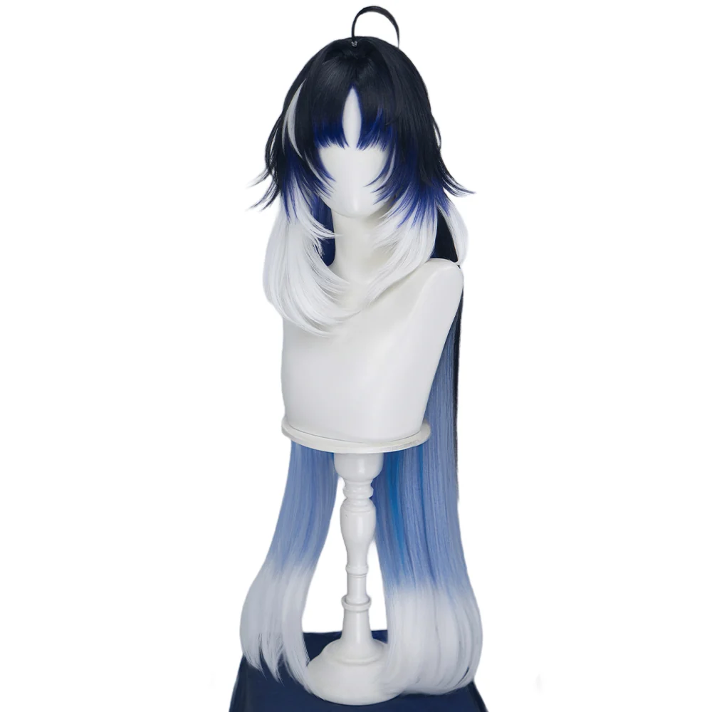 DokiDoki Game Wuthering Waves Cosplay Yangyang SP Wig Long Straight Blue Black White Gradient Hair Yang Yang SP - Image 6