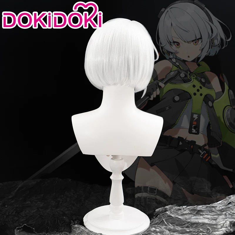 【Ready For Ship】DokiDoki Game Zenless Zone Zero Cosplay Anby Demara  Cosplay Wig Short Silver - Image 4