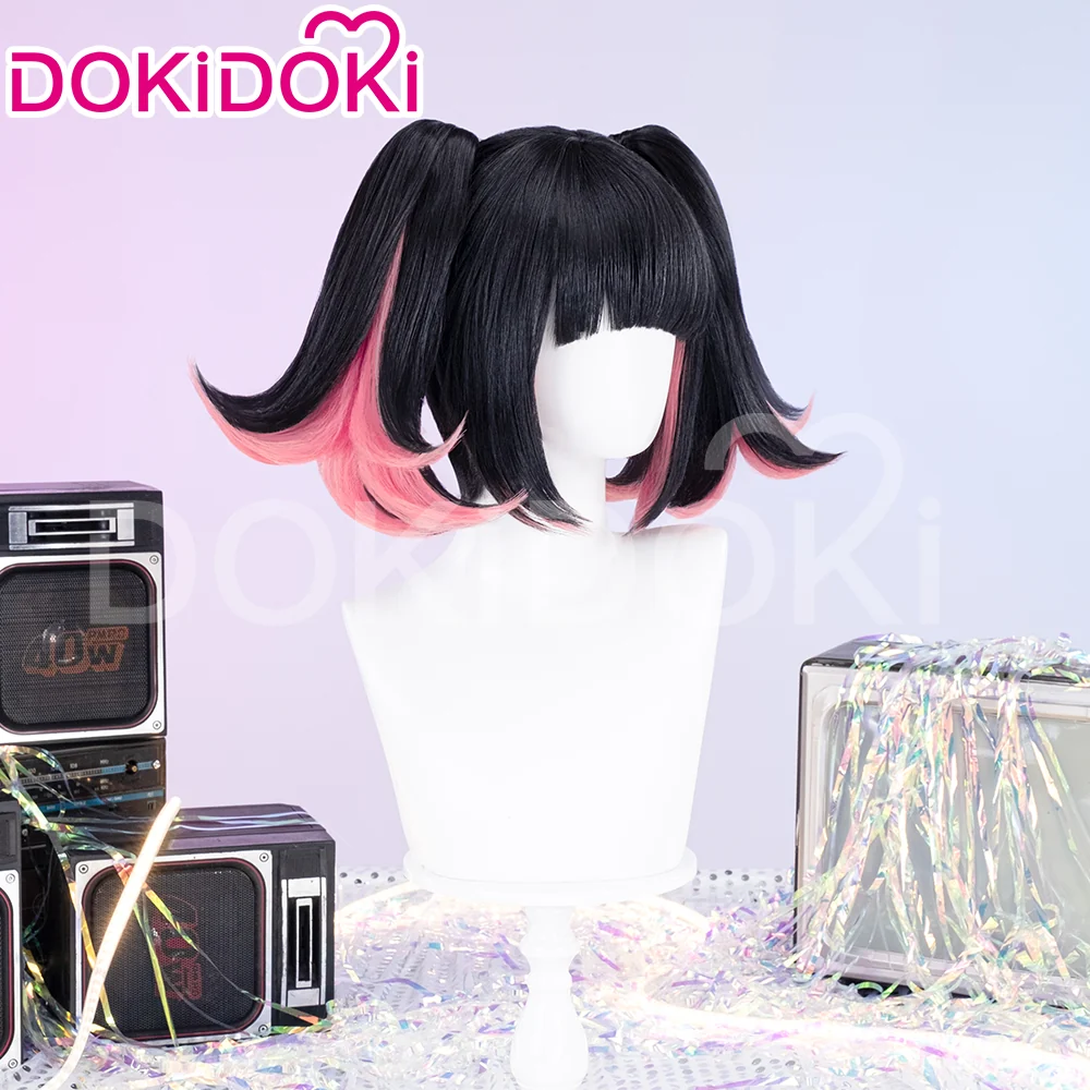 【Ready For Ship】DokiDoki Game Zenless Zone Zero Cosplay Nangong Yu Wig Angels of Delusion Short Straight Black Pink Double Tail Hair ZZZ Nan Gong Yu - Image 2
