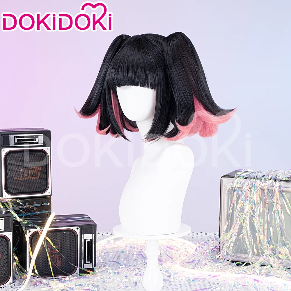 【Ready For Ship】DokiDoki Game Zenless Zone Zero Cosplay Nangong Yu Wig Angels of Delusion Short Straight Black Pink Double Tail Hair ZZZ Nan Gong Yu - Image 3