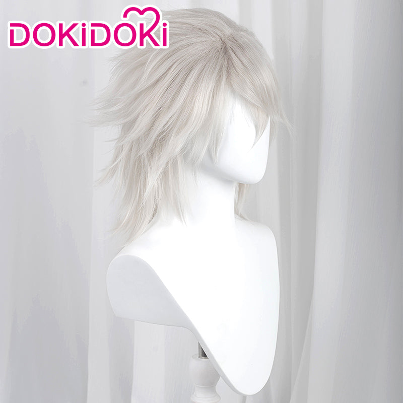 【Ready For Ship】DokiDoki Game Cosplay Wig Men Short Silver Hair Brother - Image 3
