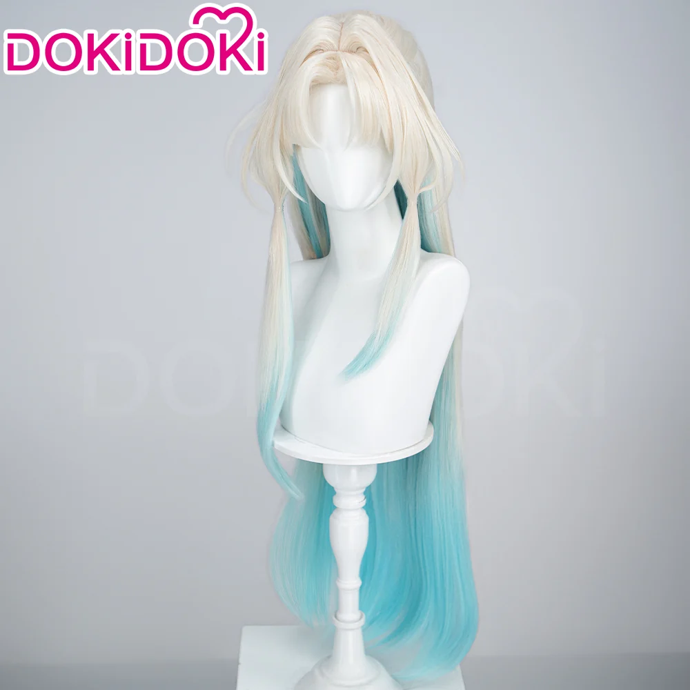 DokiDoki Honkai: Star Rail Cosplay Pearl Wig Long Straight Blonde Blue Gradient Hair Pre Braided Ten Stonehearts - Image 2