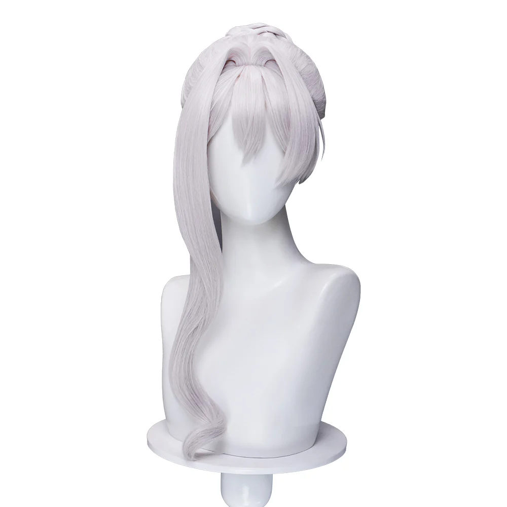 【Ready For Ship】DokiDoki Manga May I Ask for One Final Thing Cosplay Scarlet Wig Silver Hair Buns Scarlet El Vandimion - Image 5