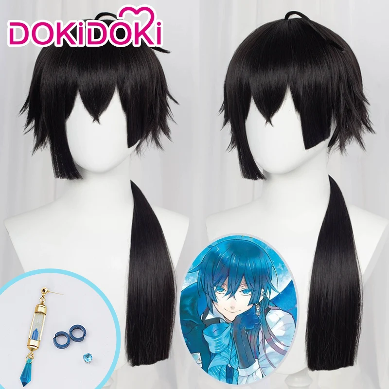 DokiDoki Anime The Case Study of Vanitas Cosplay Vanitas Cosplay Wig / Earrings Vanitas no Carte long Black Wig Men - Image 3