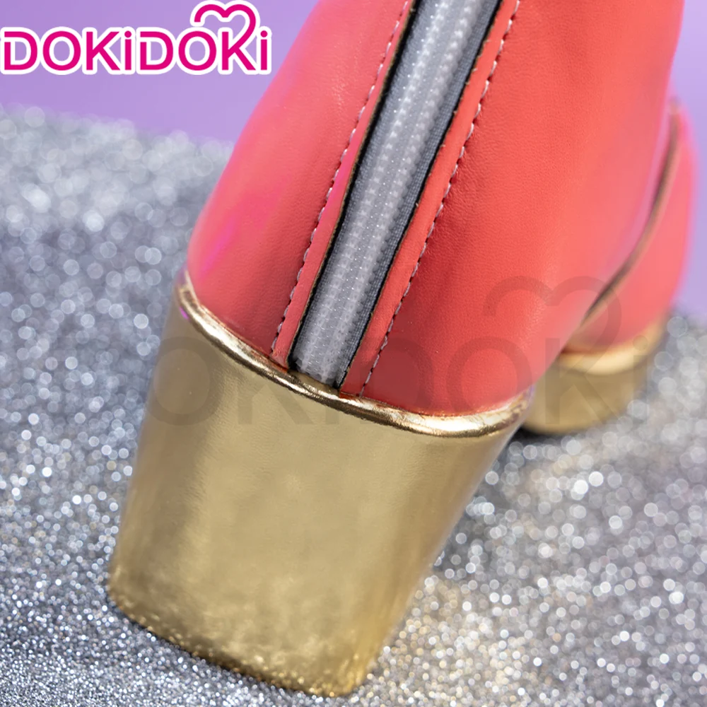 DokiDoki Anime Cosplay Shoes Pink Mid-Calf Boots - Image 4