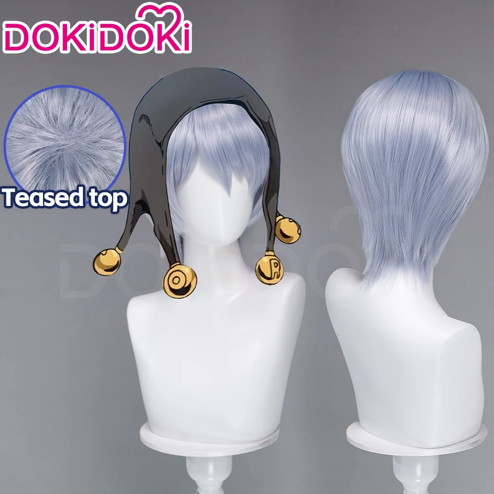 DokiDoki Mange Anime Cosplay Wig Short Straight Silver Hair