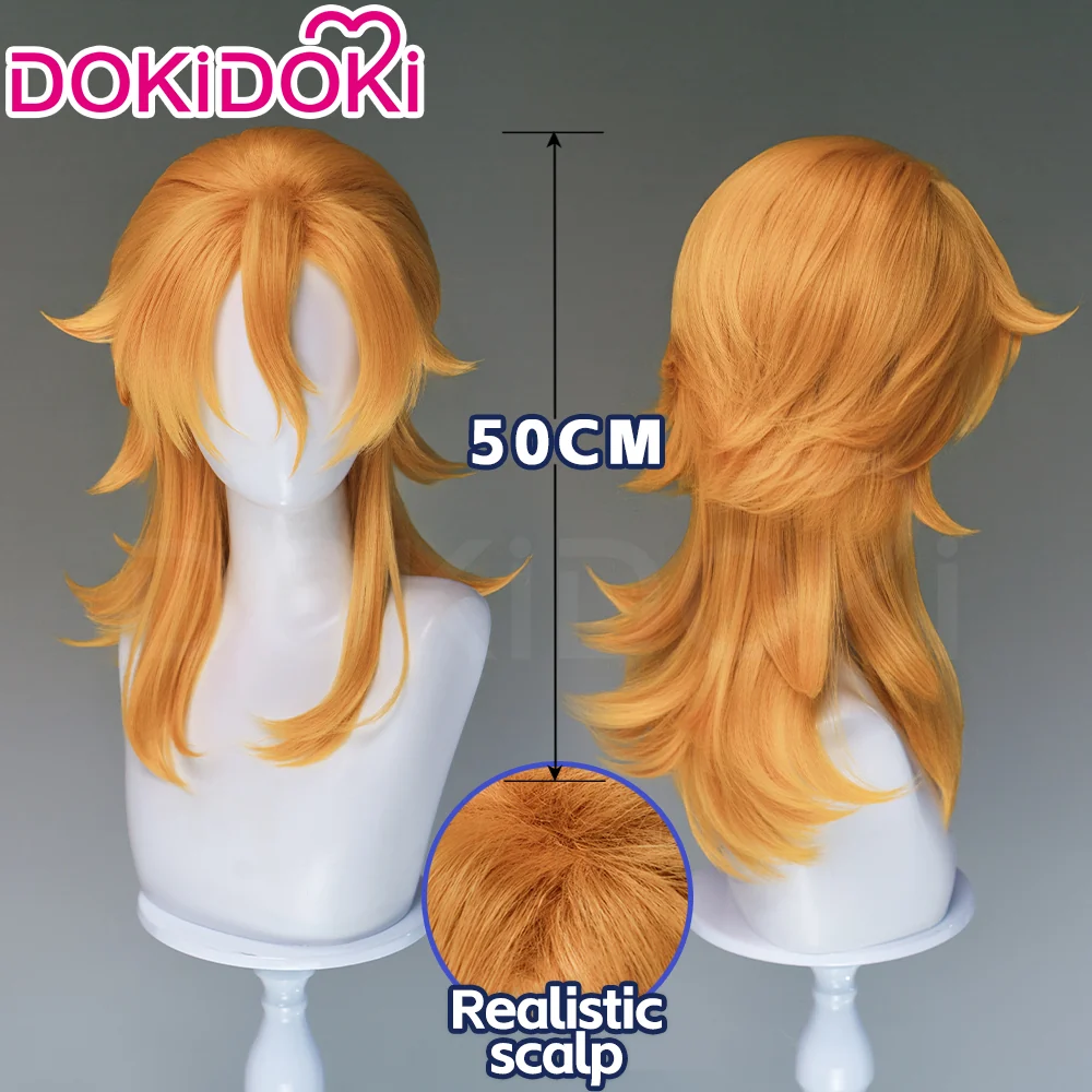 DokiDoki Anime Cosplay Wig Long Curly Orange Hair - Image 2