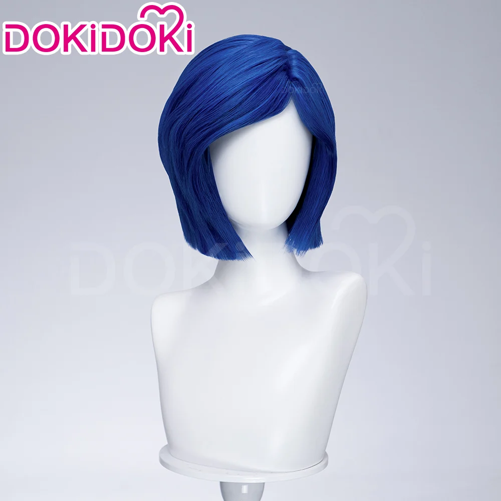DokiDoki Movie Anime Cosplay Women Wig Short Straight Blue Hair - Image 3