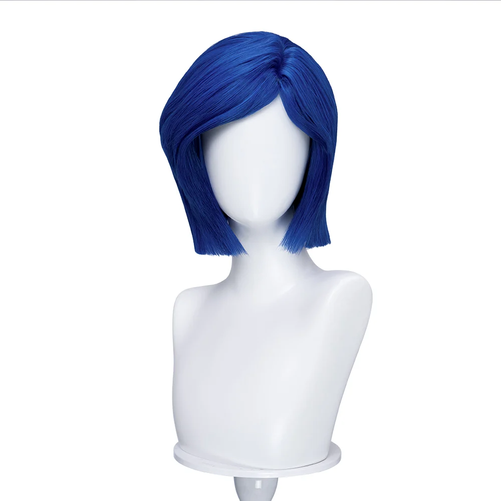 DokiDoki Movie Anime Cosplay Women Wig Short Straight Blue Hair - Image 4