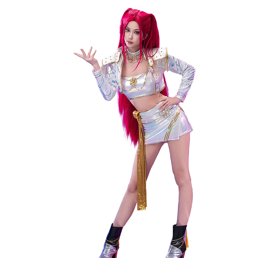【Ready For Ship】【Size XS-3XL】【Last Batch】DokiDoki-R Movie Anime KPOP KILLER Cosplay Costume WHITE SERIES - Image 7