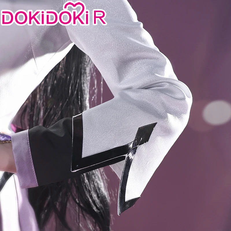 DokiDoki-R Anime Cosplay Cosplay Costume Grey Purple Battle Dress - Image 4