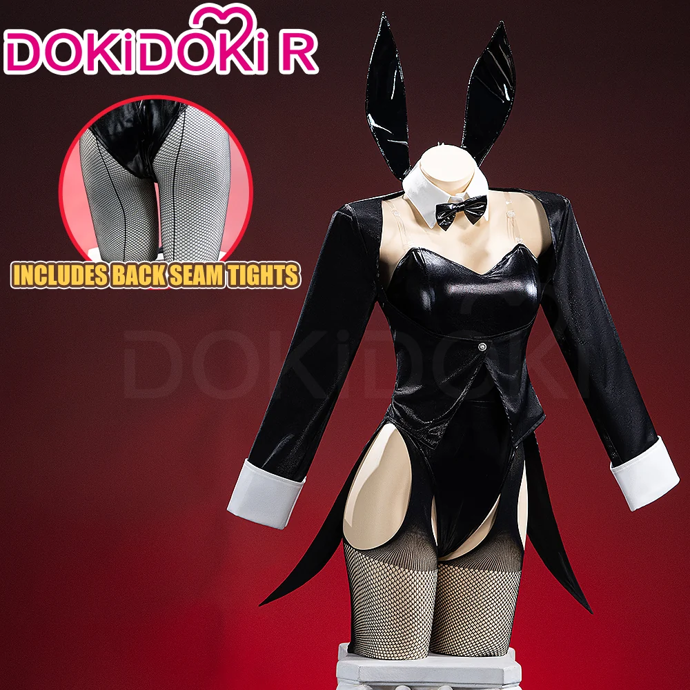 【Partial Ready For Ship】DokiDoki-R Anime Cosplay Sexy Bunny Girl Black Costume