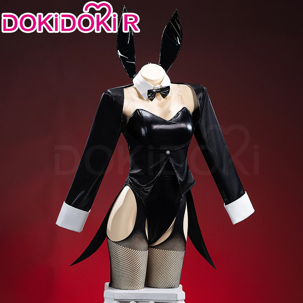 【Partial Ready For Ship】DokiDoki-R Anime Cosplay Sexy Bunny Girl Black Costume - Image 3