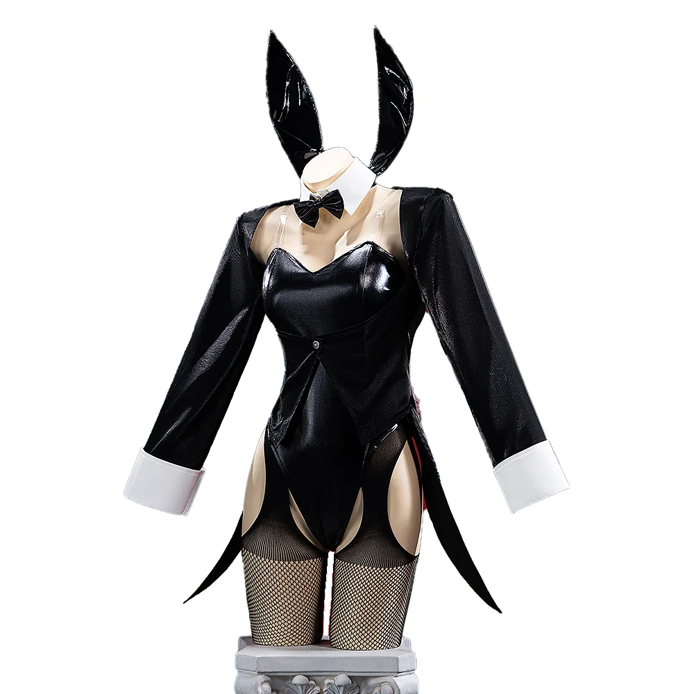 【Partial Ready For Ship】DokiDoki-R Anime Cosplay Sexy Bunny Girl Black Costume - Image 6