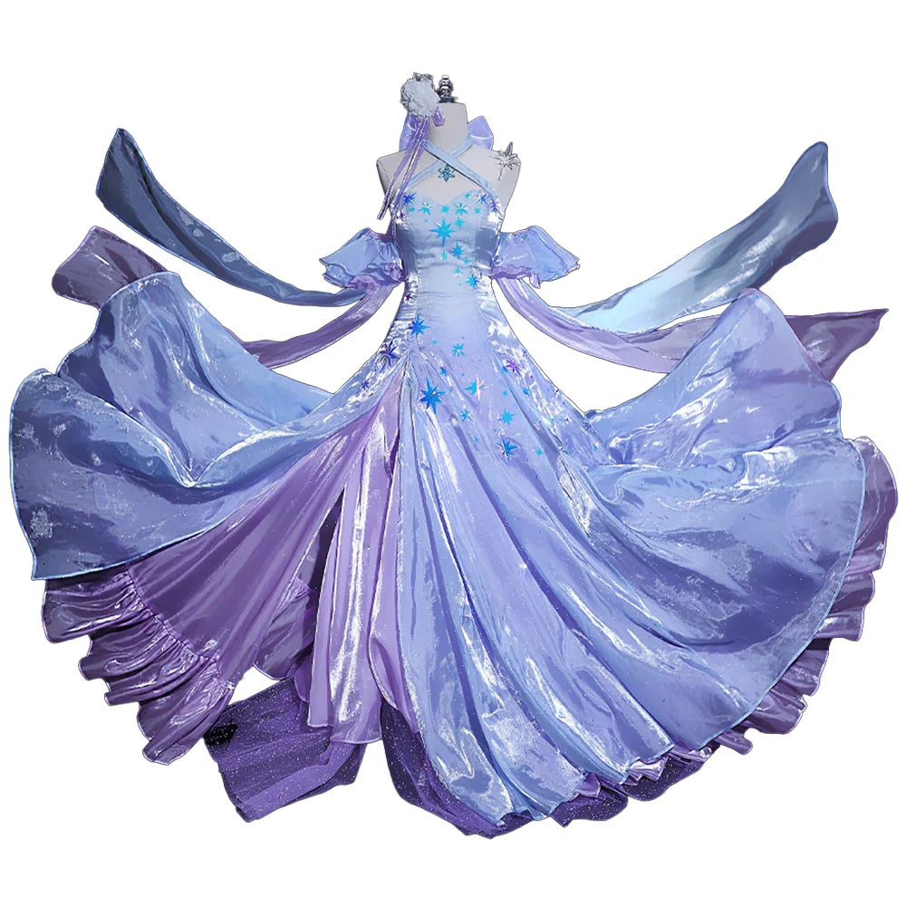 DokiDoki-R Anime Cosplay Costume Purple Crystal Dress - Image 6