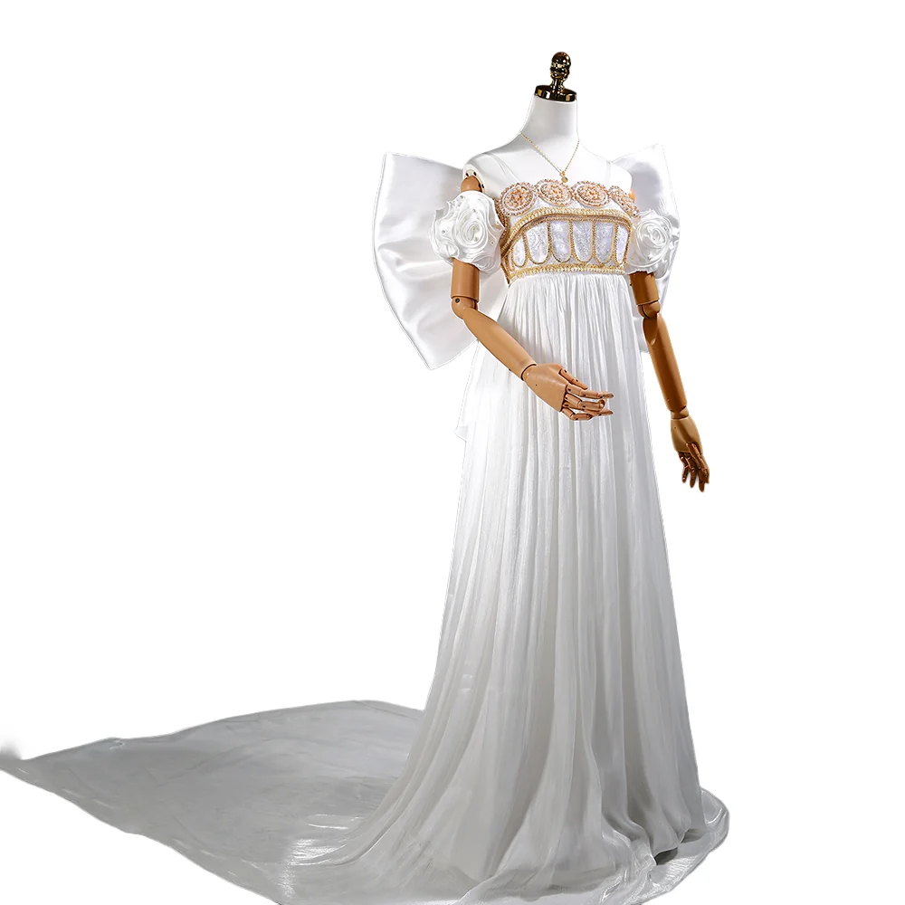 【Partially Ready For Ship】【Size XS-3XL】DokiDoki-R Anime Cosplay Costume White Princess Dress - Image 6
