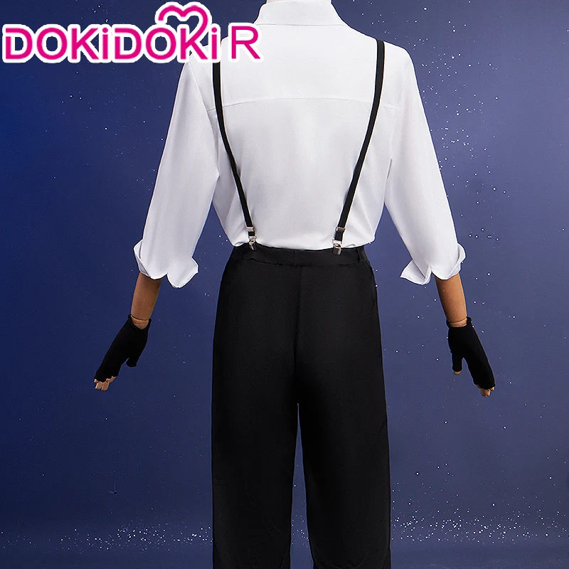 【In Stock】DokiDoki-R Anime Cosplay Costume White Top Black Pants - Image 2