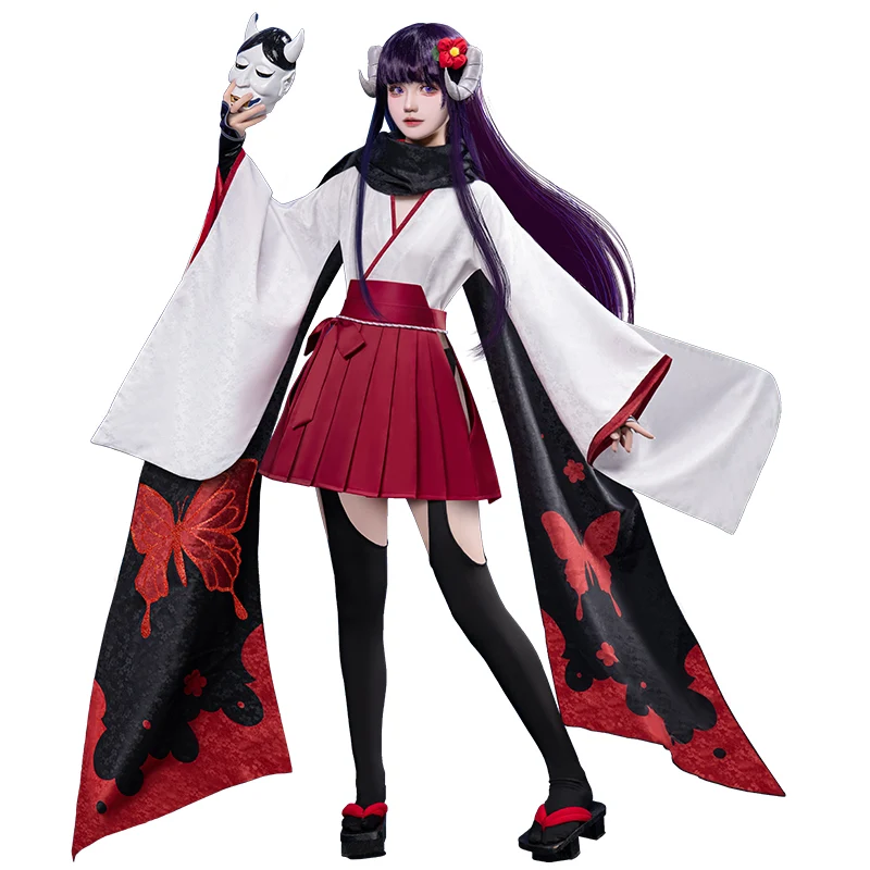 【In Stock】DokiDoki-R Anime Inu × Boku Secret Service Cosplay Shirakiin Ririchiyo Oni Costume / Mask School Uniform Inu × Boku SS - Image 5